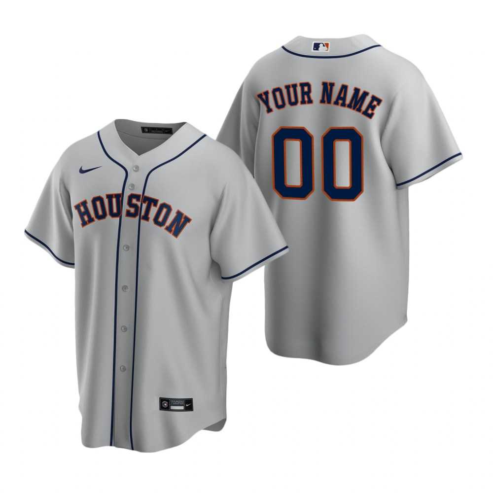 Houston Astros Customized Nike Gray Stitched MLB Cool Base Road Jersey,We sell and wholesale Houston Astros Customized Nike Gray Stitched MLB Cool Base Road Jersey on line form chian!